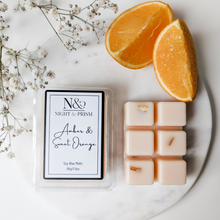 Load image into Gallery viewer, AMBER &amp; SWEET ORANGE | Preserved Orange Infused Wax Melts
